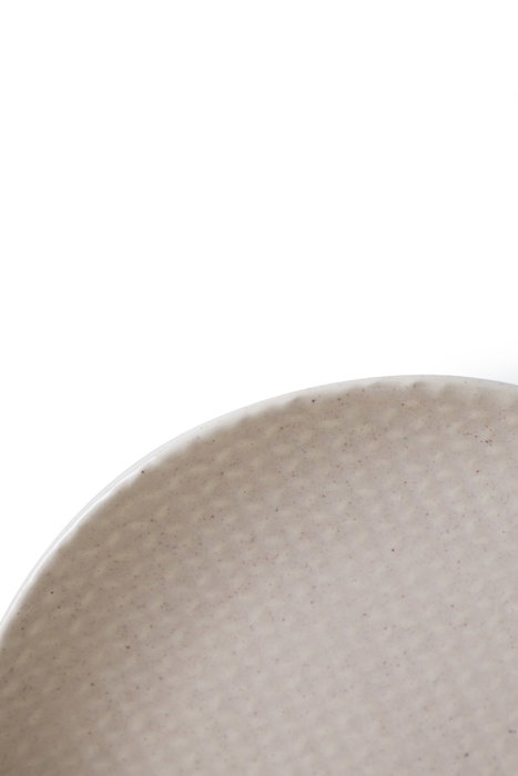 Hermia X00018989 Juego de Platos de Postre de Gres Cerámico, Crema, 21 cm (6 Piezas)